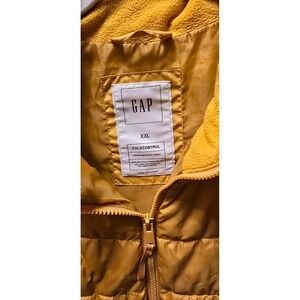 Gap ColdControl Puffer Vest Mens XXL Mustard‎ Yellow Quilted Water Resistant Zip